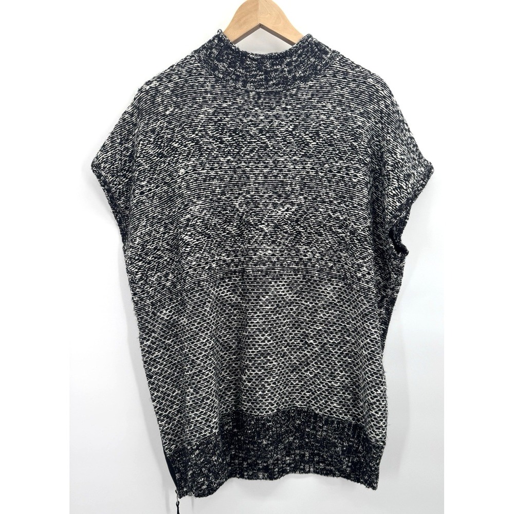 VTG Y2K Mossimo Wool Short Sleeve Marled Side Zipper Detail Sweater XXL Layers